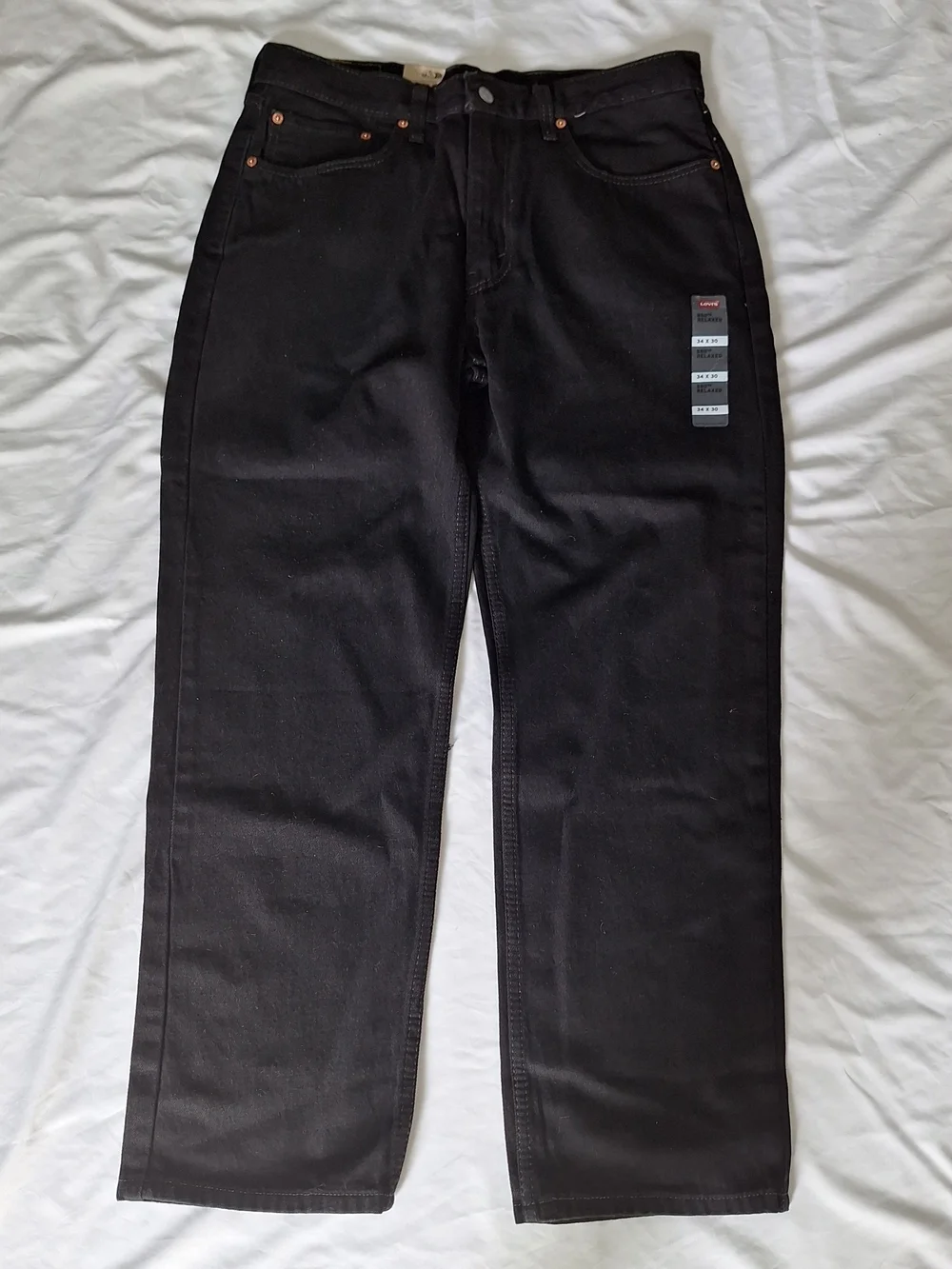NEW Levi's 550 Relaxed Fit Men's Black Jeans Size 34X30 Denim NWT
